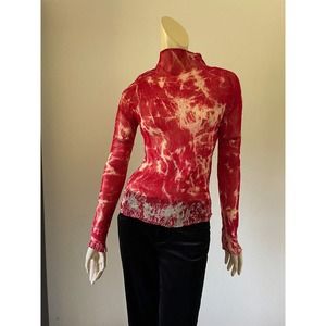 RARE Issey Miyake Fete Pleats Printed Blouse